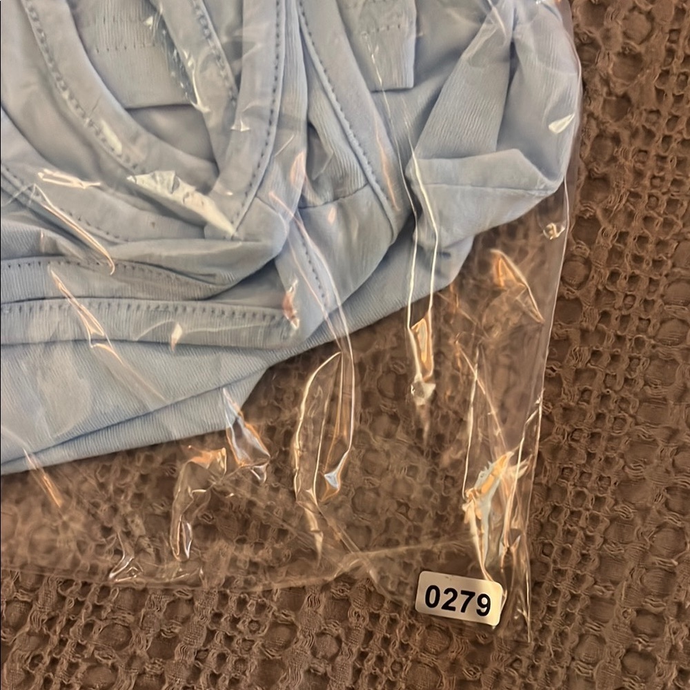 Women's Blue Racer Back Crop Tank Top - Picture 5 of 5